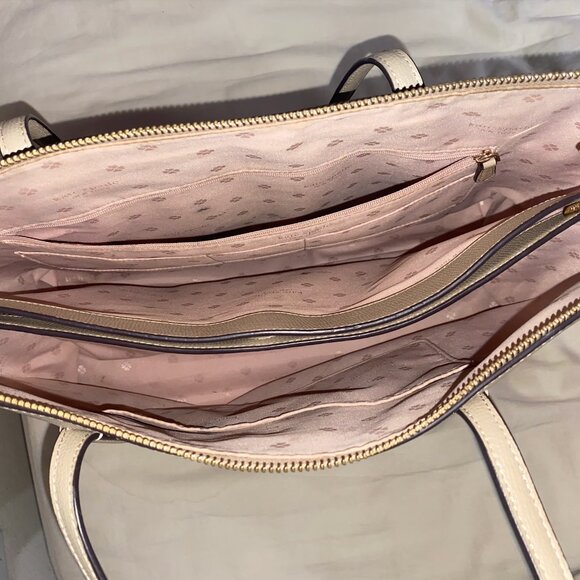 Kate Spade Beige Saffiano Leather Tote - Picture 9 of 11